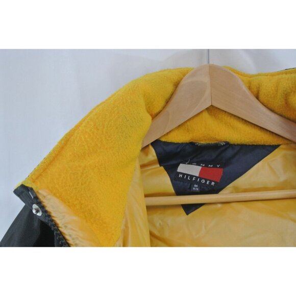 Tommy Hilfiger Expedition Outdoors Spell Out Flag Puffer Jacket 90s Mens Med Vtg - Picture 10 of 12